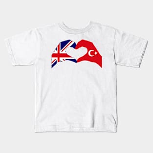 We Heart UK & Turkey Patriot Flag Series Kids T-Shirt